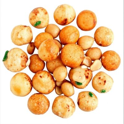 Acı Baharatlı Pirinç Patlağı Fıstık Karışımı Gevrek Asya Atıştırmalıkları Glutensiz Vegan Parti Atıştırmalığı