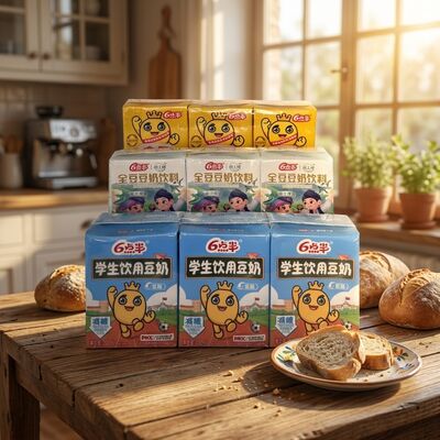 Öğrenci Soya Sütü 200ml Pakette Soya Fasulyesi Beslenmesi ile İçme - Okul Hayatı İçin Düşük Yağlı Düşük Şekerli