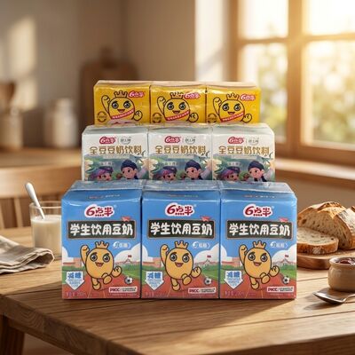 Öğrenci Soya Sütü 200ml Pakette Soya Fasulyesi Beslenmesi ile İçme - Okul Hayatı İçin Düşük Yağlı Düşük Şekerli