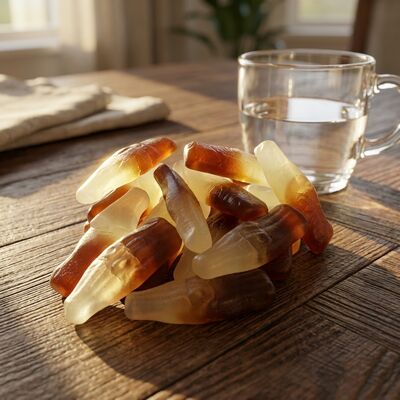 Authentic Cola Soda Flavor Gummy Candy with Fun Cola Bottle Shape and Perfect Chewy Texture Soya Fasulyesi Atıştırmalıkları