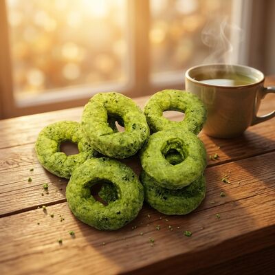Matcha Hırıltılı Yüzükler - Rahatlatıcı Matcha & Taneler Füzyonu, Hafif Hırıltılı Yüzük Şekilli Atıştırmalık, Her Fırsat için Günahsız Çok yönlü