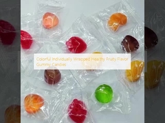 Renkli, bireysel olarak sarılmış, sağlıklı meyve lezzetli sakızlı şekerler